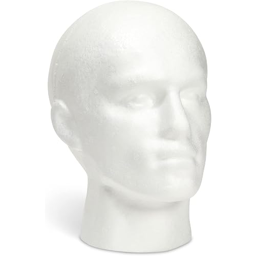 Juvale Mannequin Head for Masks, Hats, Wigs - White, 9.25 x 7 x 11 in - Foam Head Wig Stand & Hat Display