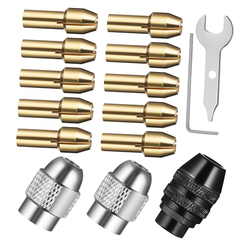 Veemoon Copper Sandwich Tool Set Drill Chuck Collet Set Drill Rotary Tool Accessory Kit Secure Clamping Construction