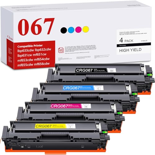 Image of 067 Toner Cartridge Set 067H MF654Cdw MF656Cdw Replacement for Canon Color ImageCLASS MF654Cdw MF653Cdw LBP632Cdw LBP633Cdw Printer (4Pack,B /C /Y /M)