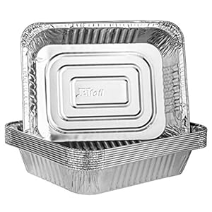 PLASTICPRO Disposable 9 x 13 Aluminum Foil Pans Half Size Deep Steam Table Bakeware – Cookware Perfect for Baking Cakes, Bread, Meatloaf, Lasagna Pack of 10