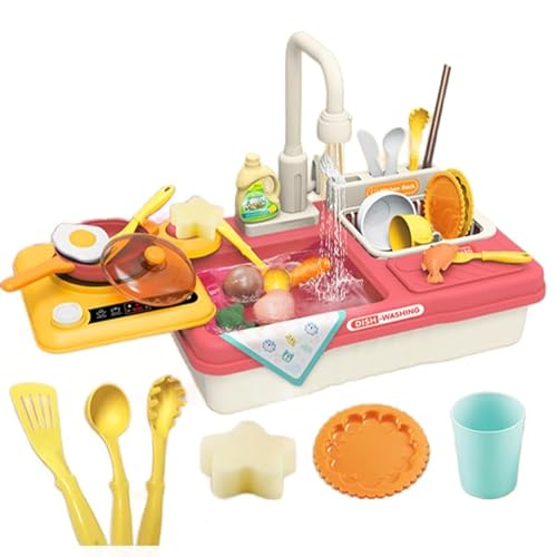 知育玩具 ままごと おままごと キッチンセット キッチン ミニキッチン 完成品 子供用食器洗い機おもちゃ ままごと遊び 蛇口と流水付き 循環出水 大型シンク用品 食器アクセサリー 子供用 早期開発 指先訓練 キッチン お鍋 ままごと用調理器 料理遊びセット