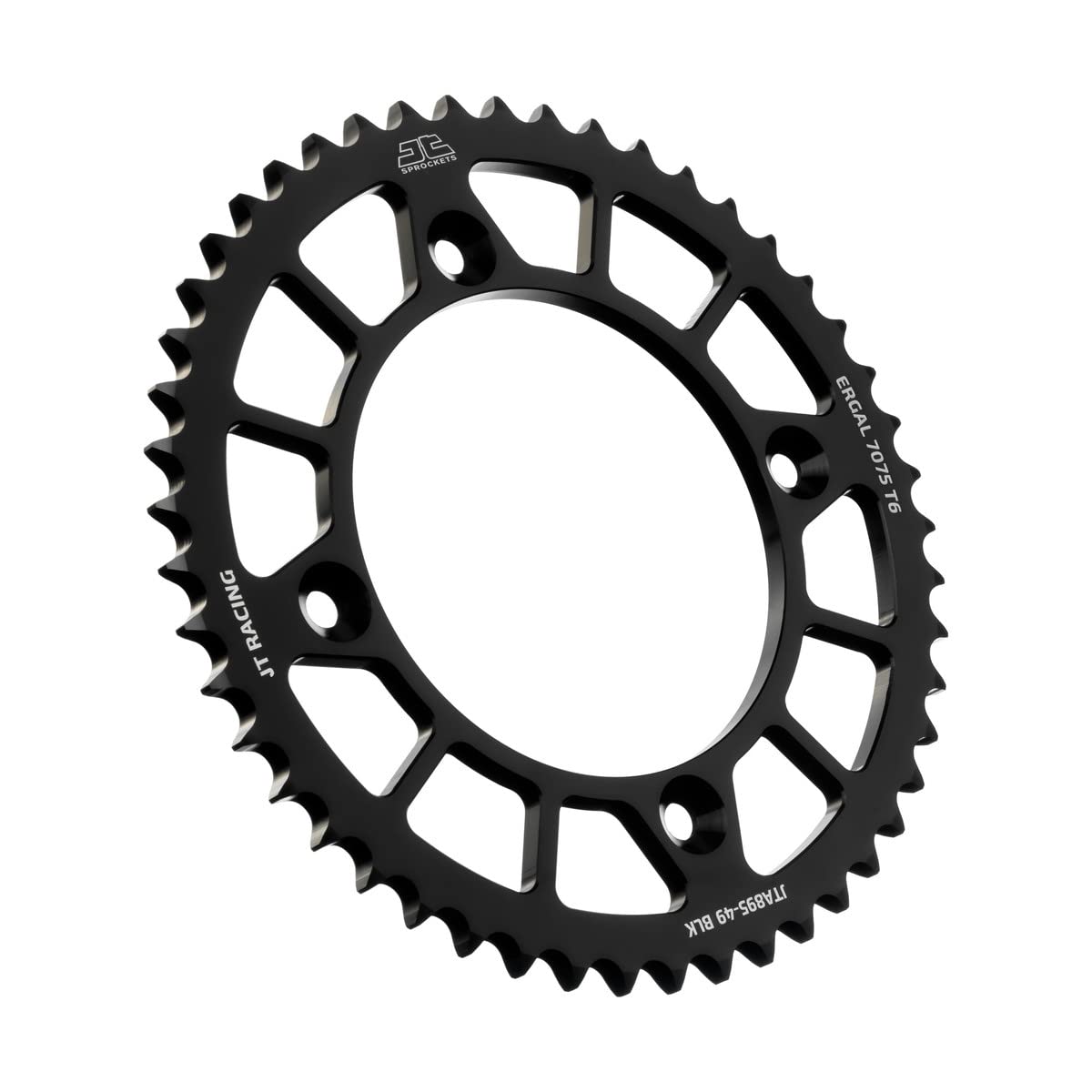 JT Sprockets JTA895.49BLK Black Racelite Anodized Aluminum 7075 T6 Rear Sprocket, Single