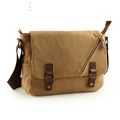 Sac à bandoulière en toile avec fermeture sécurisée et compartiments multiples-B