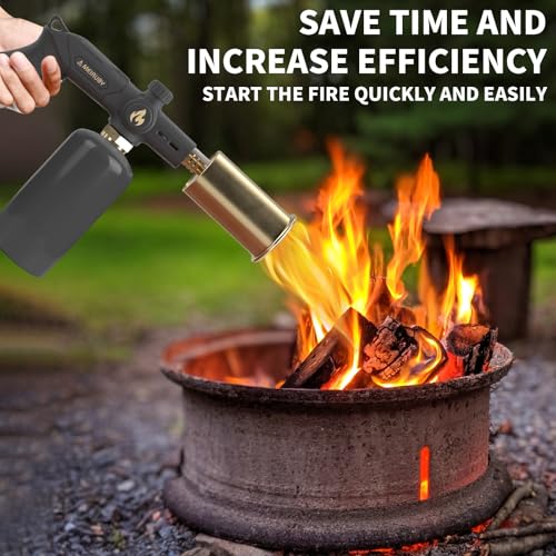 Image of Powerful Propane Torch, Gift for Men Dad, Culinary Blow Kitchen Cooking Torch for Steak Searing, Campfire Charcoal Starter for Blackstone Griddle Accessories (Tank Not included)