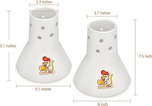 Miniatura 2 de Onlyfire Paquete de 2 estantes de cerámica para asar pollos (grandes) para cerveza, soporte vertical de pollo para aves de corral para horno o