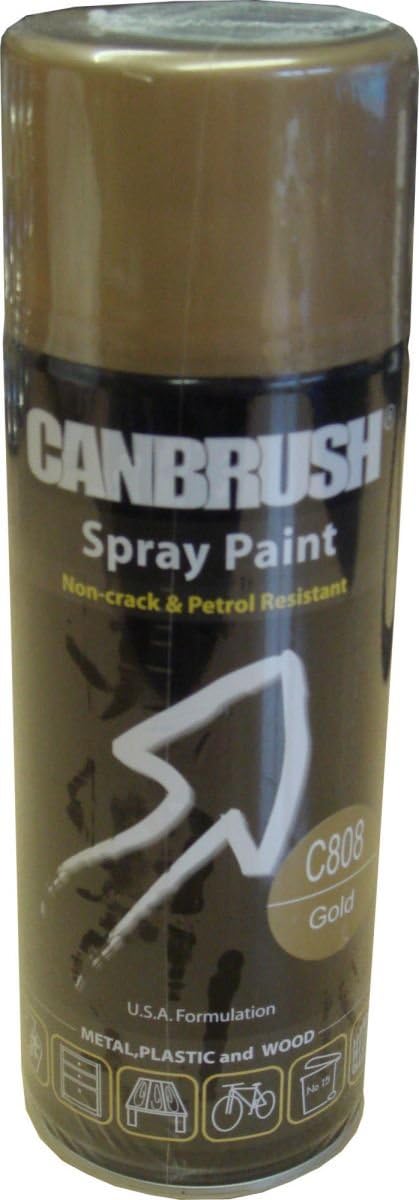 Canbrush Specialist Metal, Plastic and Wood Spray Paint Gold C808 400ml