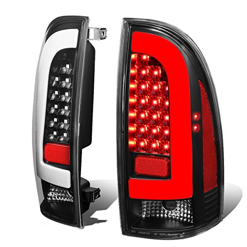 Pair Of Black Housing Smoke Lens Full Led Tail Lights Lamps Compatible With Toyota Tacoma 05-15 #TOP12