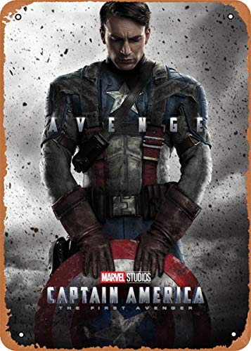 Unidwod Captain America The First Avenger Movie Poster 8 x 12 Inches - Vintage Metal Tin Sign for Home Bar Pub Garage Decor Gifts