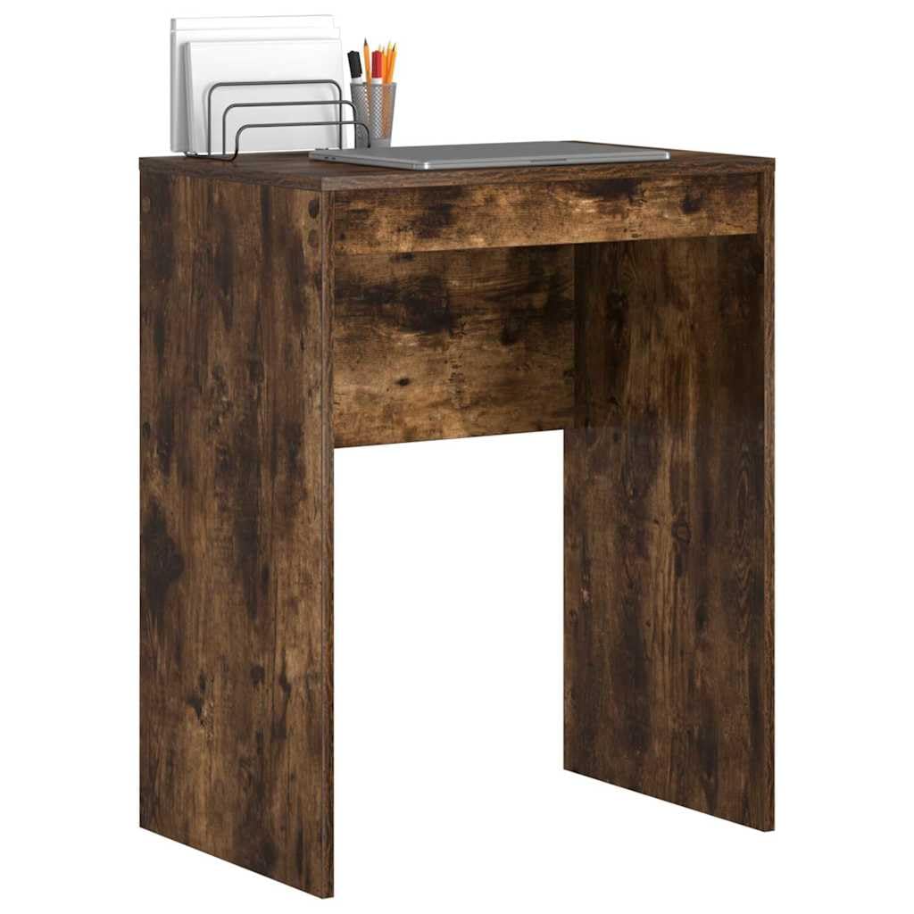 Bureau chêne fumé Compact 60 x 40 x 76 cm en Bois d'ingénierie Robuste, idéal pour télétravail et étude, Bureau secrétaire Ergonomique avec Plateau et Rangement optimisé