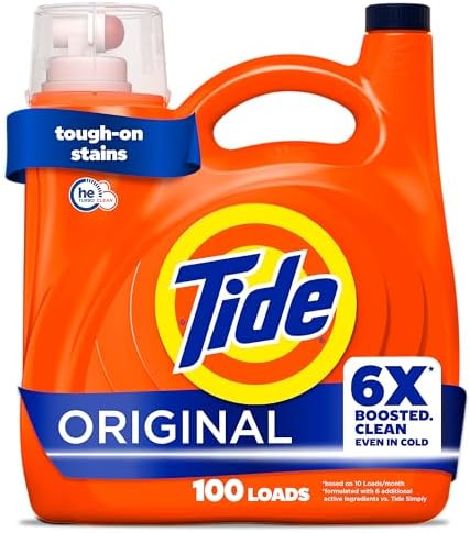 Tide Liquid Laundry Detergent, Original Scent, 125 fl oz, 100 Loa...