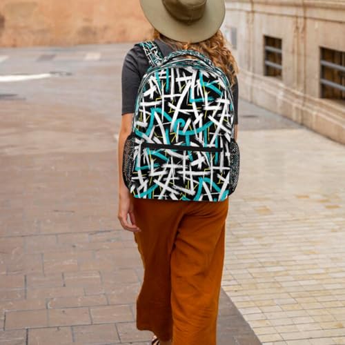 Mochila escolar graffiti para portátil de 15.6 pulgadas de estudiantes 6