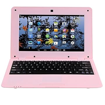 Goldengulf Versão 2025 portátil de 10,1 polegadas, 8 GB, laptop, PC, Quad Core, Android 6.0, mini netbook, notebook fino e leve, Netflix, YouTube Player Flash (rosa)