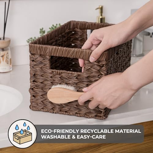 GRANNY-SAYS-Wicker-Storage-Baskets-for-Shelves-Brown-Wicker-Baskets2-Pack-Waterproof-Large-Wicker-Baskets-for-Organizing-Woven-Basket-for-Pantry-Rectangle-Basket-for-ShelfWoven-Baskets-for-Storage