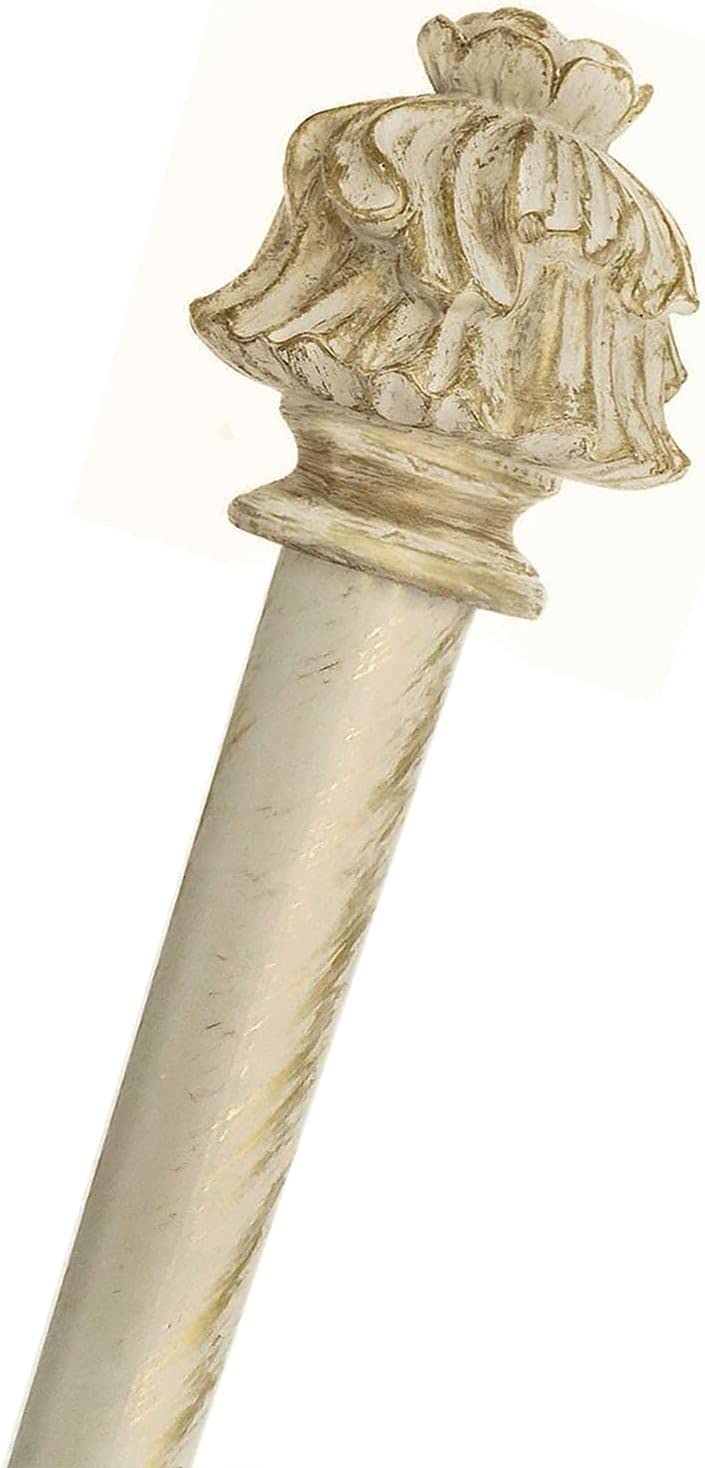 Gardinenstange Ausziehbar, Vorhangstange Gardinenstange variable Länge Landhaus Shabby Chic - Vintage - 160-300 - Durchmesser 2 cm - Elfenbein Dunkel/Gold - Metall