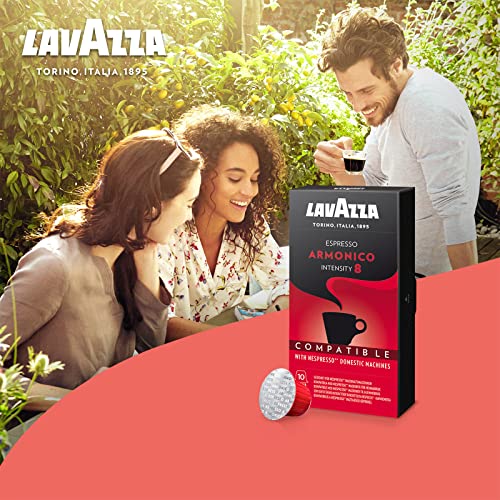 Image of Lavazza Espresso Ristretto, 50 Gm With 10 Nos Nespresso Compatible Coffee Capsules & Espresso Armonico