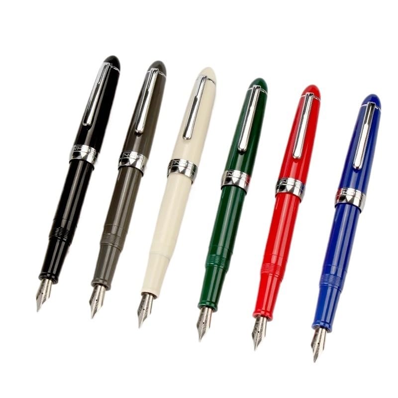 Joli stylo plume de couleur transparente avec pointe F de 0,5 mm pour l'écriture, les fournitures scolaires (noir)