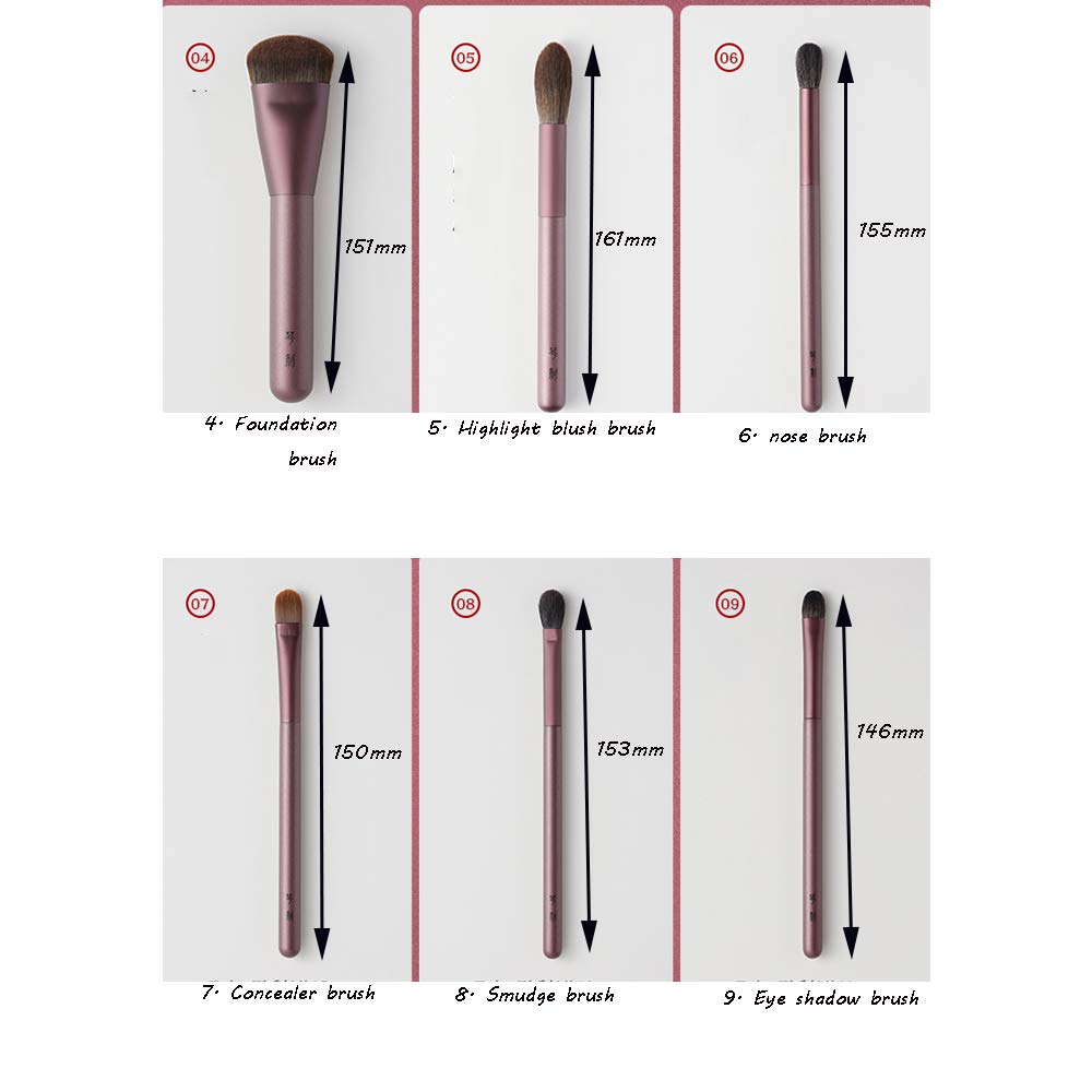ZYFF huazhuangshua Pincel de maquillaje, Pincel de maquillaje cosmético con base de reparación de rubor en polvo suelto, Sombra de nariz brillante, Pincel de cejas, para mujeres,