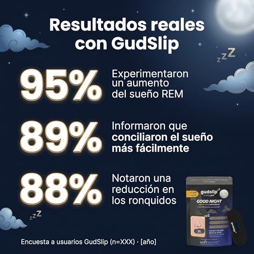 Miniatura 5 de GudSlip® Mouth Tape - Tiras Bucales para Dormir (30+6) - Reduce Ronquidos & Sequedad Bucal, Mejora la Respiración Nasal - Adhesivo Elástico Hipoalergénico Apto para Barba