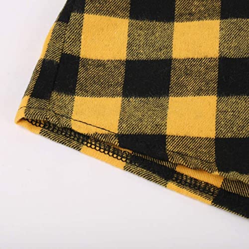 SHOPESSA Flannel Plaid Shirt Women Lightweight Long Sleeve Cardigan Soft Drape Open Front Fall Dusters Loose Outwear4