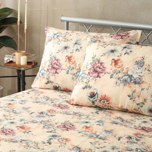 Image of Bedsheet Set | GOTS Certified 100% Organic Cotton Percale | 200 TC | Breathable & Skin-Friendly (Single, Mia)