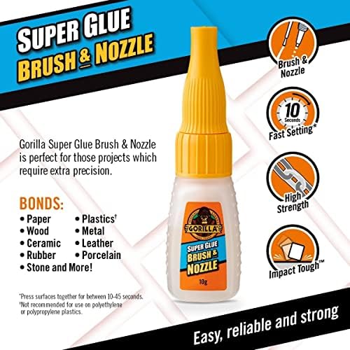 Gorilla Super Glue 2-in-1 Brush & Nozzle Clear 12g