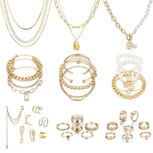 IFKM Gold Plated Jewelry Set for Wo...