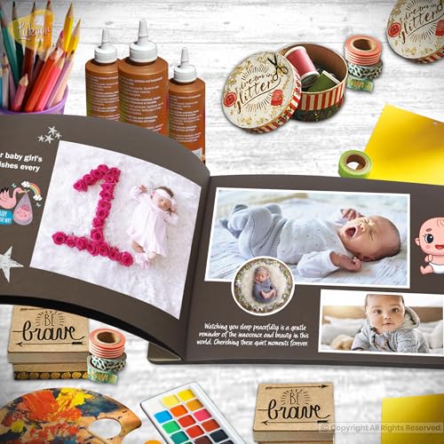 Image of Lakeer 14.5 x 10 Inch DIY Scrapbook-Photo Album | 15 Sheets + 3 Sheets Free (36 Pages)-300 GSM Thick | For Photo Album, DIY Craft, Scrapbooking Activity, Sketching (Coffee Brown)
