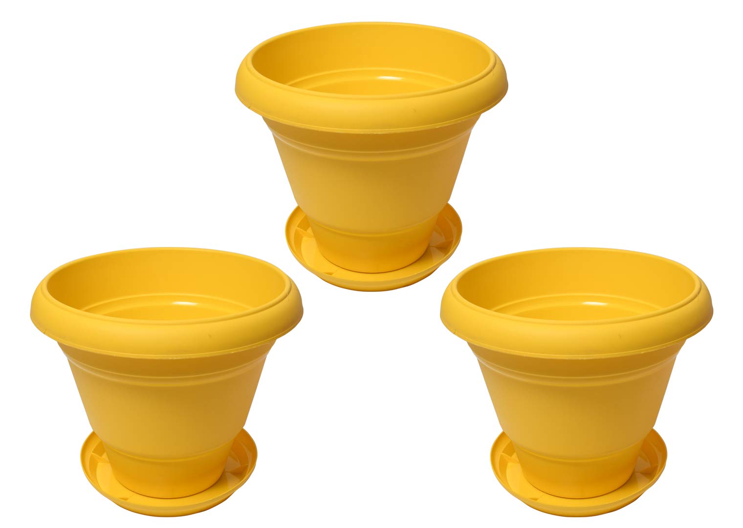 HINS 12 Inch Evergreen Pot with Dipping Tray Set of 3 for Indoor and Outdoor Gardening (Yellow, 3) Gamla for Garden 12 Inch I 12 Inch Pots for Plants I Pots for Plants I Succulent Pot Empty I Plastic (B08NFB7YF2) Amazon Price History, Amazon Price Tracker
