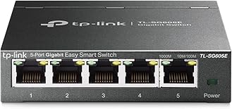 TP-Link TL-SG605E 5-Ports Gigabit Easy Smart Managed Netzwerk Switch(Plug-and-Play,Metallgehäuse, QoS, IGMP-Snooping,VLAN, zentrales Management, energieeffizient)