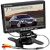 AISHICHEN Moniteur de Vision Arrière 7" TFT LCD pour Système de Caméra - Écran pour Berline, SUV, Van avec Deux Entrées Vidéo - Alimentation 12V/24V