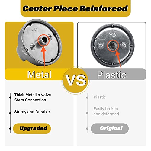 [Upgraded] Dg64-00473B Samsung Gas Stove Oven Knob Replacement Part, Black Stainless Steel Top Burner Control Dial Knobs, Compatible Samsung Range Nx58J5600Sg, Nx58J7750Sg, Nx58M6850Sg (1Pcs) #TOP1