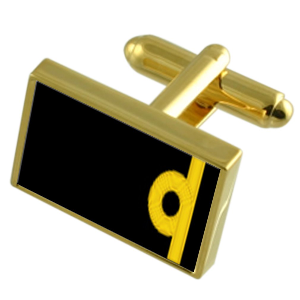 Royal Navy Rangabzeichen Rang Sub Leutnant Gole-ton Manschettenknöpfe Tie Clip Box Set Gravur Optional