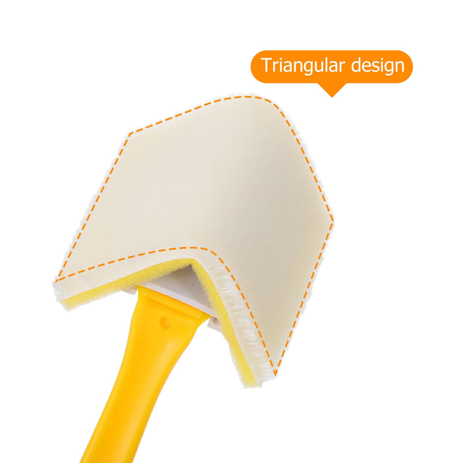 WOONEKY Pennello per Angoli di Pittura Murale Triangolare Giallo 2 Pezzi in Plastica Finitura Professionale ed Ergonomico per Progetti di Rifinitura e Nuove Costruzioni