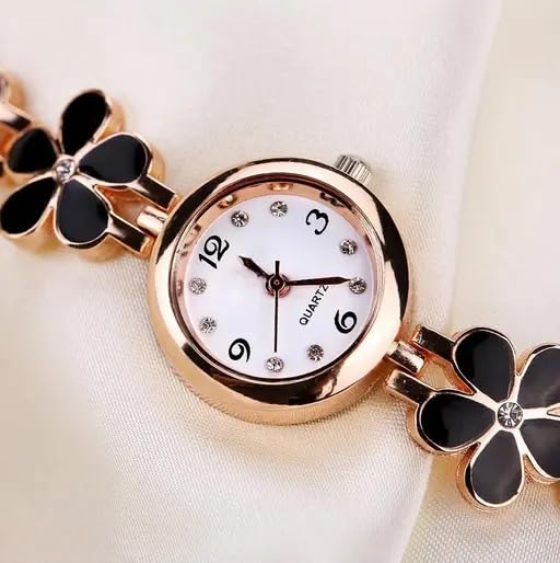 Image of FROZIL Analog 3 Different Color Flowered Dial Watch and Bracelet for Womens and Girls Combo Watches for Women and Girl Pack of 3