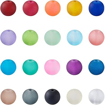 500pcs 6mm Frosted Glass Beads for Jewelry Making 20 Colors Round Beads Glass Crystal Spacer Beads for DIY Necklaces Earrings Bracelets