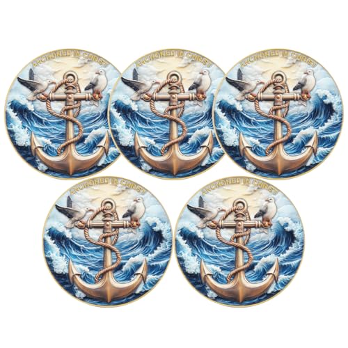 Monedas de desafío de ancla cristiana para superar la ansiedad con el texto de Hebreos 6:19 1