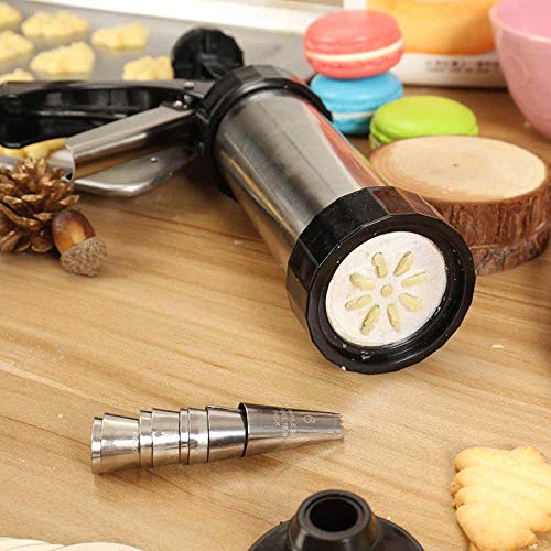 Cookie Press Gun, Teepao 13 Stainless Steel Disc Shapes Spritz Cookie Maker Kits And 8 Piping - Versatile, Reusable, For Christmas Party/Birthday Celebration/Anniversary Biscuit Decoration #TOP7