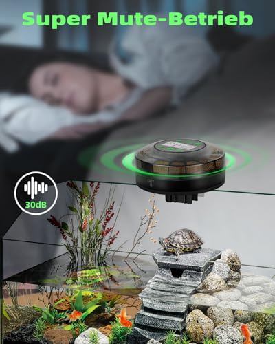 Papettly Futterautomat Aquarium, Automatischer Fischfutterautomat für Aquarium mit Timer, Futterautomat, Wiederaufladbare Fische Fischfutterspender mit USB-Kabel LCD-Anzeige Fisch Futterautomaten