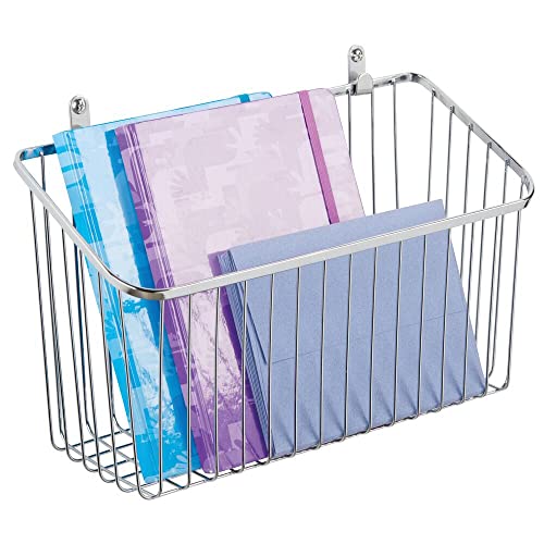 mDesign Wandregal aus Metall – großer Ablagekorb für Flur, Schlafzimmer...