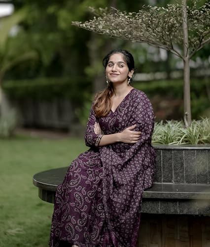 Image of Nermosa Women Printed Anarkali Kurta Pant with Dupatta