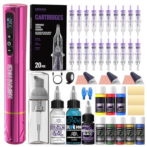 Wormhole Tattoo Gun kit Wireless Tattoo Kit Complete Wireless Tattoo
