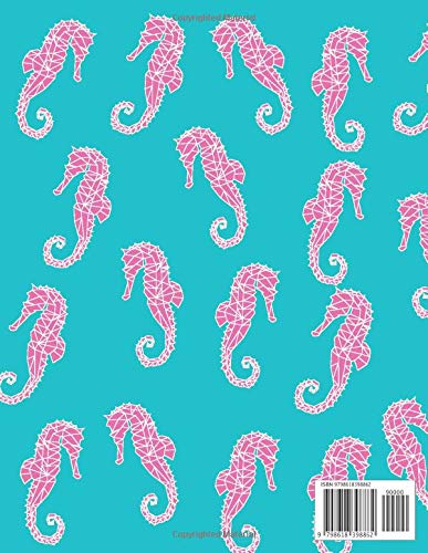 Pink Seahorse Sea Creatures Blank Sticker book: Premium Matte cover empty papers to put in stickers, for boys girls kids toddlers Activity Book for drawing Sketching Doodling Coloring Writing image 2