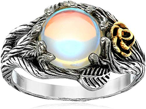 JESMING Rose Moonstone Ring Moon Ring 925 Cute Sterling Silver ...