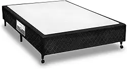 Cama Box Castor Poli Black Casal - 1,38x1,88x0,23
