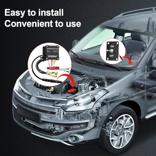 Image of 12V 250A Battery Disconnect Switch Kill Switch | 15A 250VAC ON /Off Toggle Switch with Panel for Car Truck RV, 9.84 FT Cable, to Prevent Battery Drain, Pre-Wired