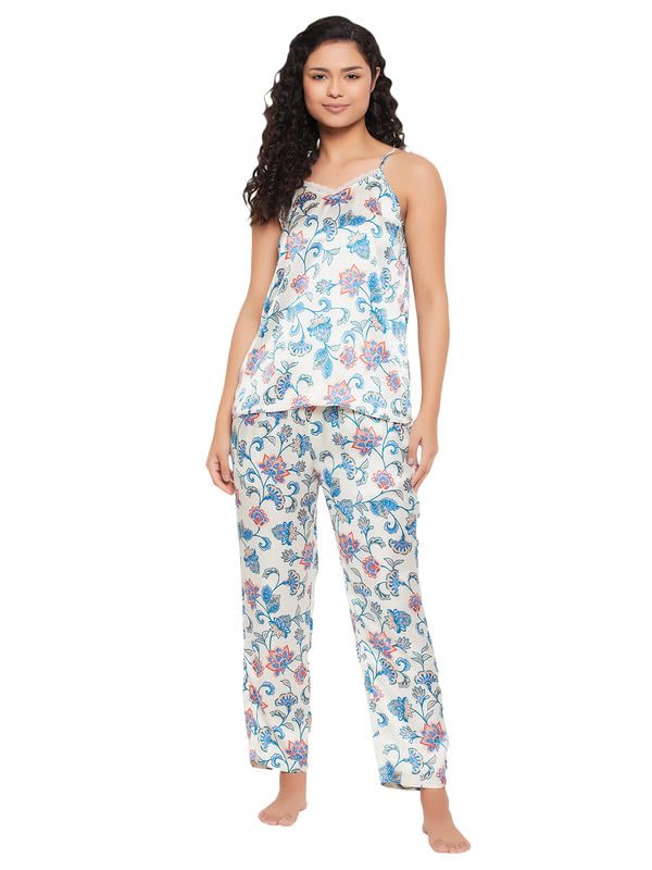 Image of Clovia Women's Cotton Printed Top & Pyjama Set