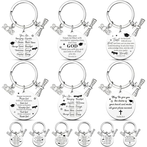 Image of Landical 12 Pcs Graduation Gifts for Her Him Class of 2026 Gifts Keychain Bulk for College High School Gifts for Women Men