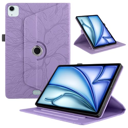 Vaitasy Case for iPad Air 11 inch 2026 (M4) /2025 (M3) /2024 (M2), iPad Air 4/5 Case with Tree of Life Print, PU Leather 360 Degree Rotating Stand Case for iPad Pro 11 1st/ 2rd/ 3th/ 4th - Purple by Vaitasy - Used condition - CA$11.69