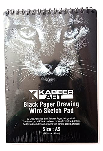 Worison A5 Spiral Bound Black Paper Drawing Sketch Pad 140GSM 50 Sheets (B09Z2MLYSK) Amazon Price History, Amazon Price Tracker