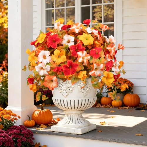 Artificial Fall Flowers UV Resistant Outdoor Porch Window Box Decor 2pcs - image 2